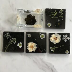 Handmade floral coasters